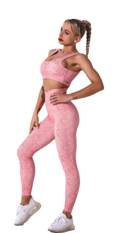 Berkana Leggings Pink Pattern Yoga Bottoms Sports Gym – Rune ActiveWear