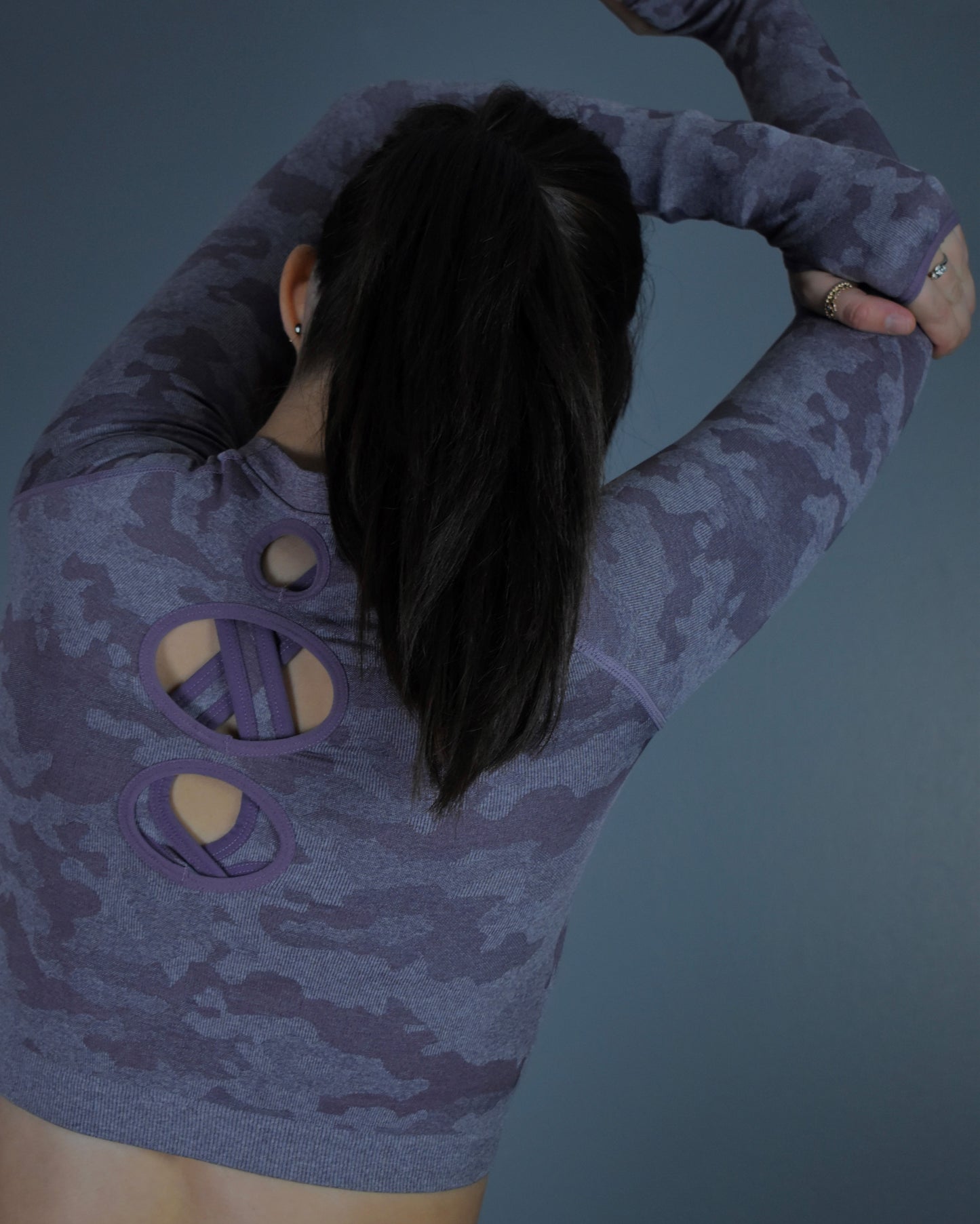 Warrior Camo Long Sleeve Top Purple - Classic Logo